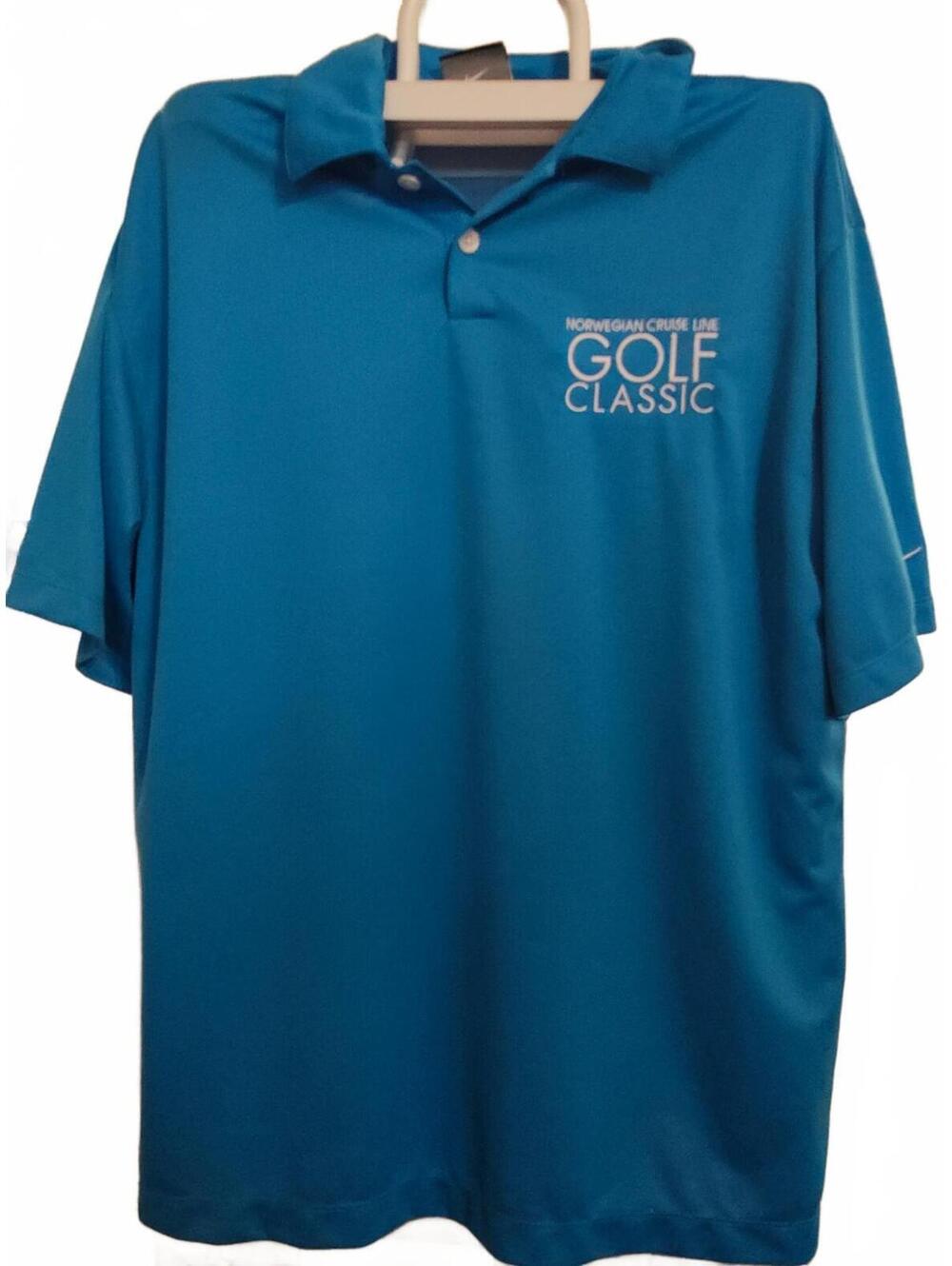Nike dri fit Golf Polo - mens XL - blue Norwegian EUC